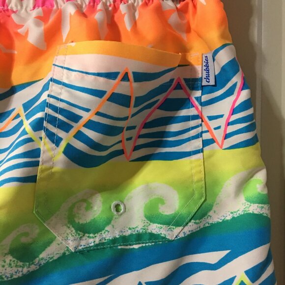 CHUBBIES NEON WAVES BRIGHT SWIM TRUNKS MENS MEDIUM - Picture 3 of 5